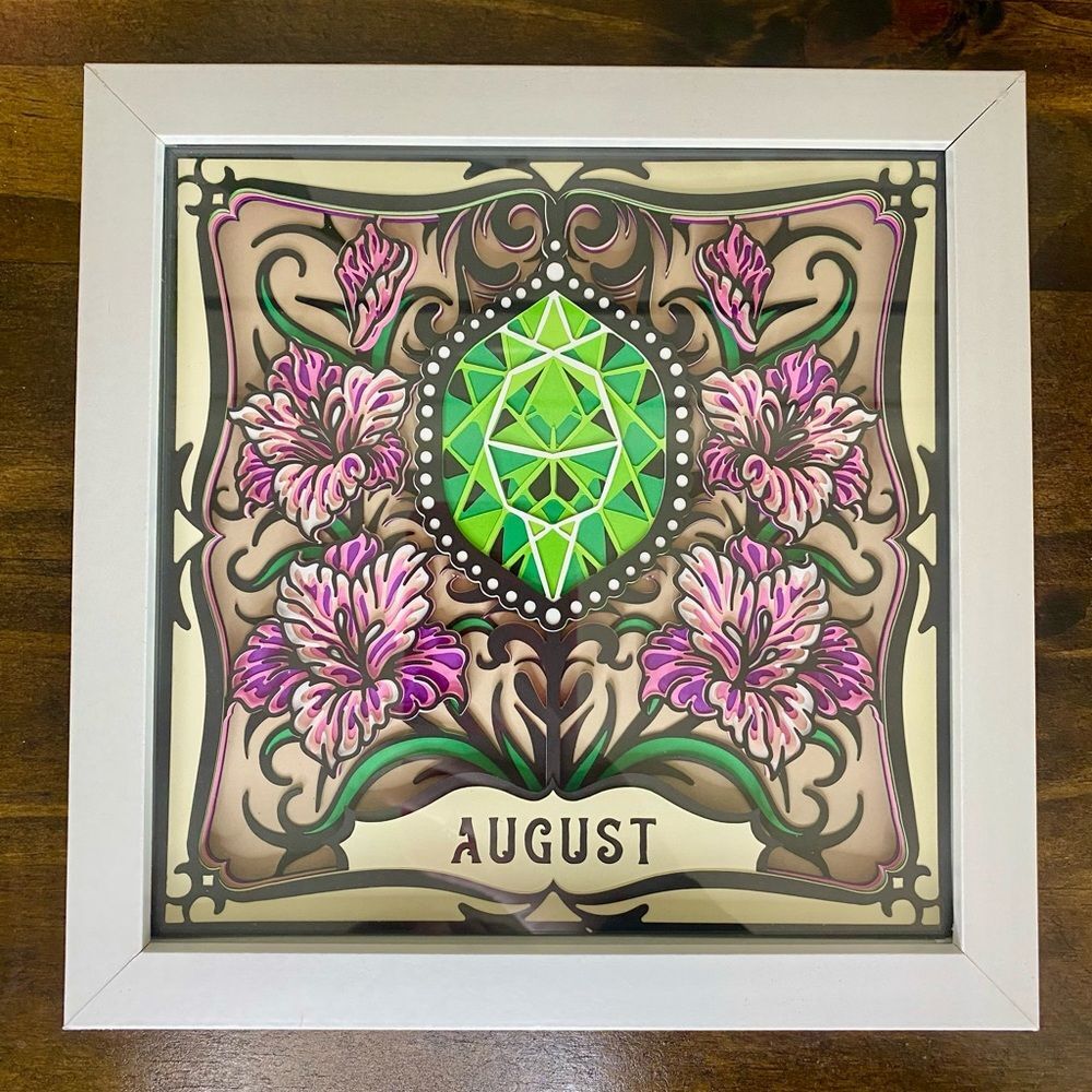 3D August Gemstone Shadowbox - Picture 5 of 6